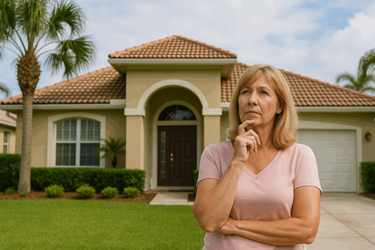 Woman Pondering Home Value